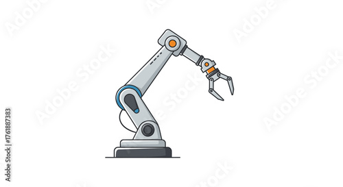 Robotic Arm Illustration: Industrial Automation and Precision Engineering.