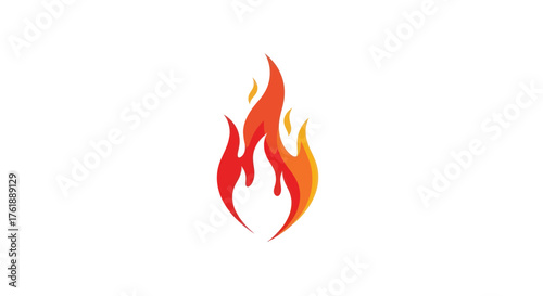 Vibrant Red and Orange Flame Icon.