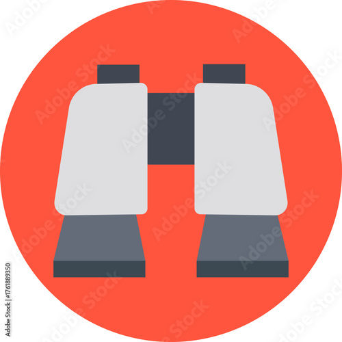 Binoculars Icon – Rounded Line Style Exploration and Observation Vector
