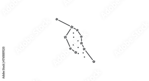 Stylized Representation of the Orion Constellation with Stars and Lines.