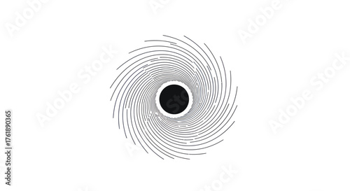 Abstract Black Hole Spiral Graphic Design Element.