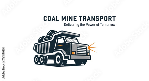 Coal Mine Transport Truck Illustration - Delivering Power for Tomorrows Energy Needs.
