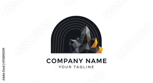 Mystical gemstone and crystal logo design template vector.