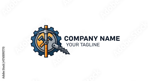 Industrial Gear and Tools Logo Design Concept.