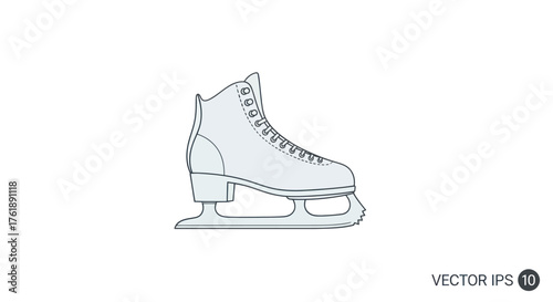 Illustrated light blue figure ice skate for winter sports and recreation.