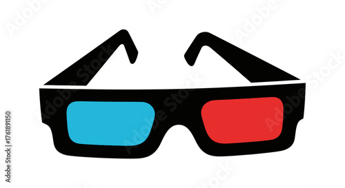 Classic Red and Blue Anaglyph 3D Glasses for Immersive Viewing.