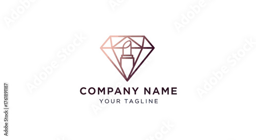 Elegant Diamond Logo Design with Geometric Lines and Gradient Effect.