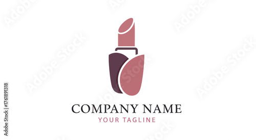 Elegant Lipstick Logo Design for Beauty and Cosmetics Brand.