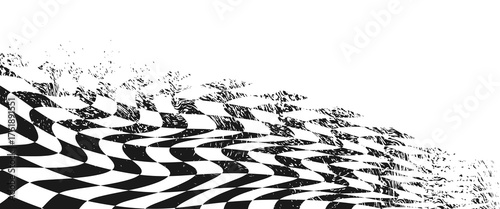 Race flag grunge vector design transparent background. Speed flag vector illustration isolated