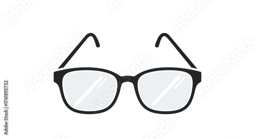 Classic Black Framed Eyeglasses with Clear Lenses.
