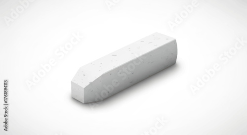 Single piece of white chalk for writing on a blackboard.