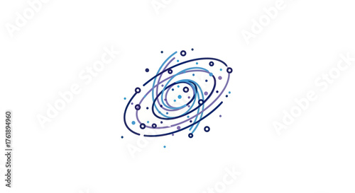Abstract Illustration of a Spiral Galaxy in Space.