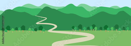 山の風景のベクターイラスト