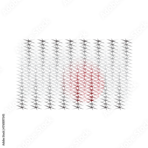 Vector Field Pattern with Elliptical Red Center – Abstract Directional Grid Design
