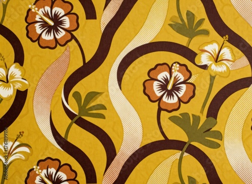 Retro Autumn Blooms - Seamless Floral Botanical Wallpaper