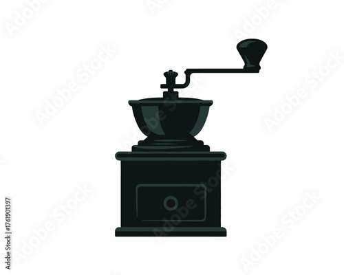 Vintage manual coffee grinder with crank handle