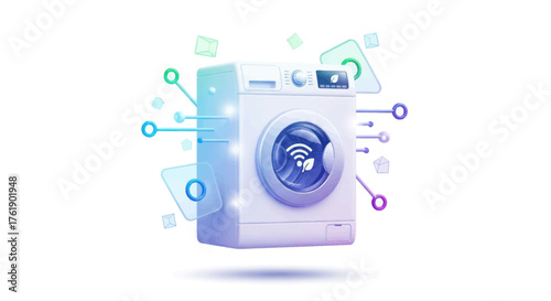 Modern Smart Washing Machine with Digital Connectivity and Eco-Friendly Features.