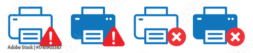 Printer error icon, vector illustration