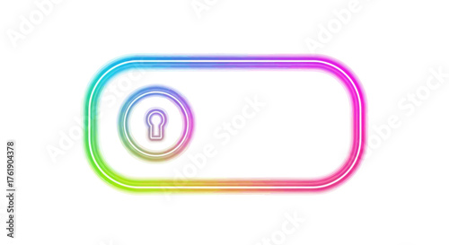 Neon-Colored Toggle Switch with Keyhole Icon.