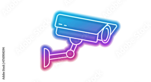 Vibrant Neon Style Security Camera Icon with Gradient Glow.
