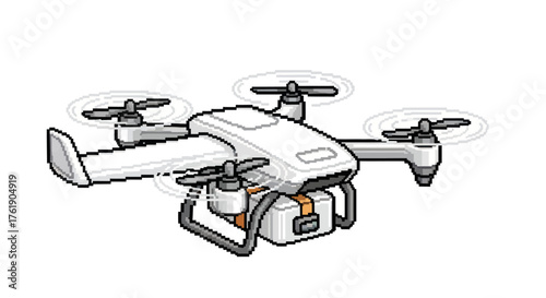 Delivery Drone with Package Quadcopter for Shipping and Aerial Transport.