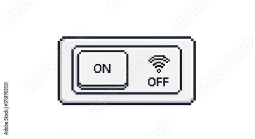White Digital ON-OFF Switch Icon with Wi-Fi Symbol.