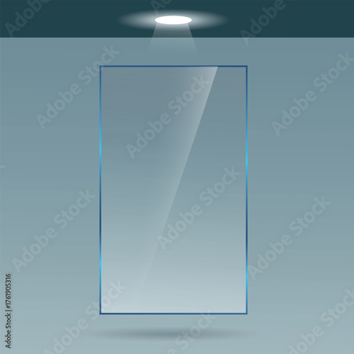 Glass frame in realistic style