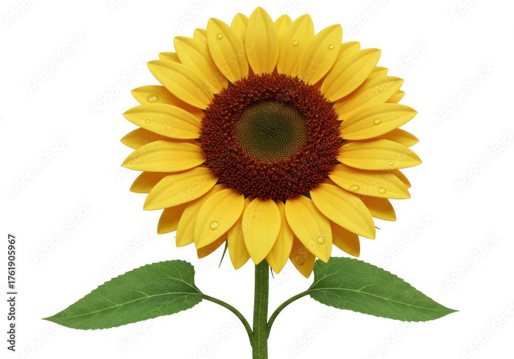 Obraz premium Bright yellow sunflower PNG isolated on transparent background, vibrant floral design element for summer and nature themes