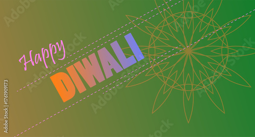 Happy diwali celebration with lit oil lamp on purple background, festival of lights artwork