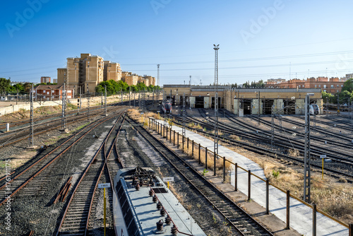 Santa Justa's railway in Seville features electrified tracks