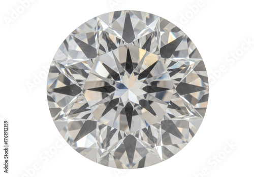 фотографія Round brilliant cut diamond PNG isolated on transparent background, gemstone for