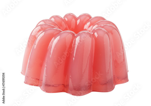 Foto Pink gelatin dessert isolated on transparent background, sweet treat for parties