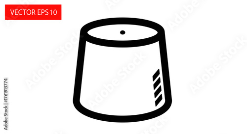 Stylized Tarboosh Hat Illustration - Traditional Headwear with Black Outline.