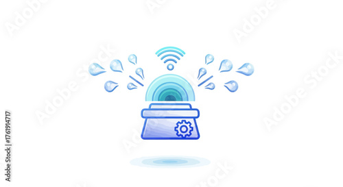 Smart Sprinkler System with Wi-Fi Connectivity and Water Spray.