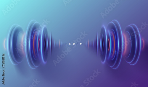 Neon light circle wave effect