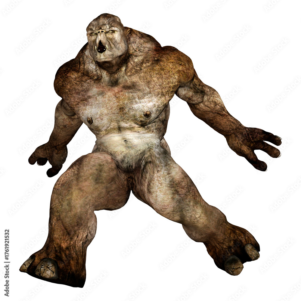 Obraz premium 3D Rendering Fantasy Troll on White