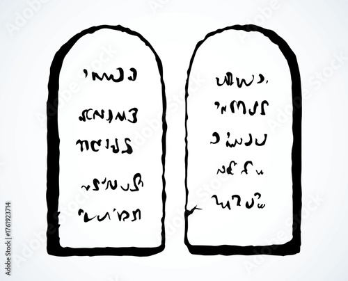 Tablets with 10 commandments. Vector drawing