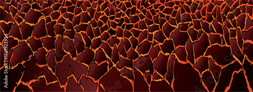 Molten magma. Vector drawing of volcanic lava