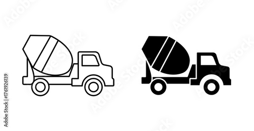 Cement mixer truck icon