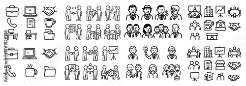 Business and office icons illustrations