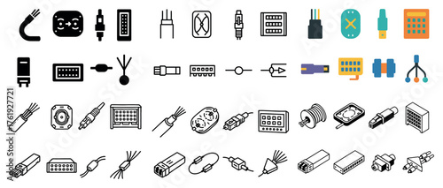 Variety of computer and audio cable icons