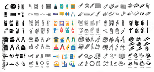 Assorted icons of tools and gadgets
