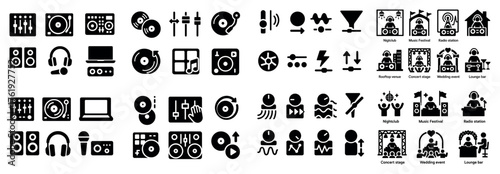 Music and sound equipment icons collection