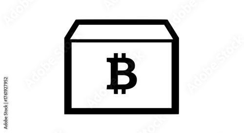 Crypto box black white icon