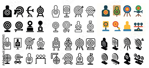Various target symbols and designs in rows