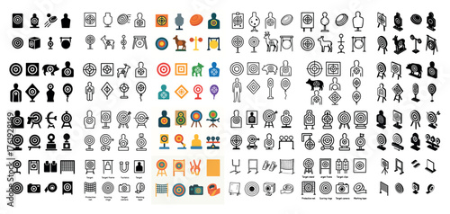 Diverse target icons collection for shooting practice