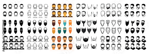 Diverse beard styles collection for men