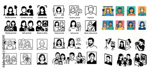Diverse portrait styles and photography concepts