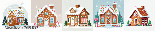 Vector of Christmas gingerbread house