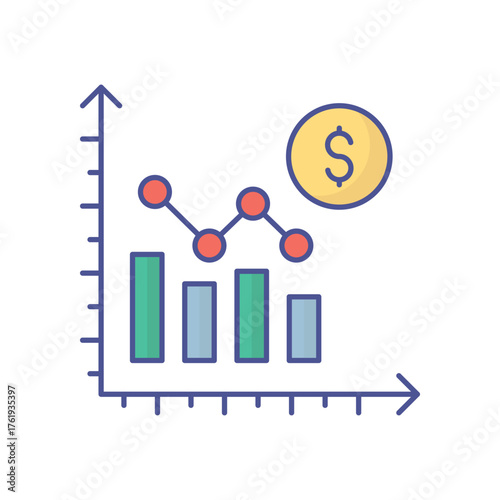 Finance Ratio Vector Icon which can easily modify or edit